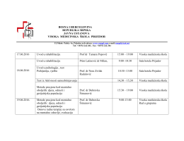 17.06.2016 Uvod u rehabilitaciju Prof dr Tamara Popović 15:00 – 19