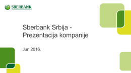 Sberbank Srbija kompanijska prezentacija