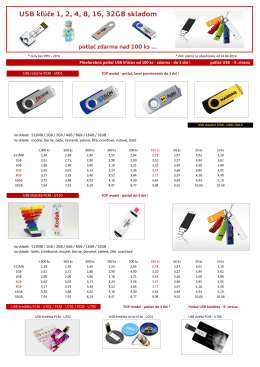 Plnofarebná potlač USB kľúčov od 100 ks - zdarma