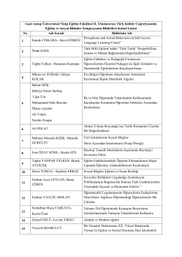 Gazi Antep Üniversitesi Nizip Eğitim Fakültesi II. Uluslararası Türk