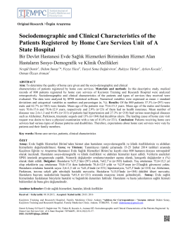 Sociodemographic and Clinical Characteristics of the Patients