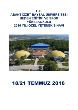 2016 kitapcık - Abant İzzet Baysal Üniversitesi