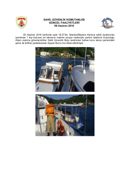05 Haziran 2016 - Sahil Güvenlik Komutanlığı