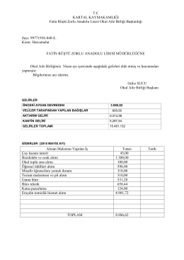 T.C KARTAL KAYMAKAMLIĞI Fatin Rüştü Zorlu Anadolu Lisesi Okul