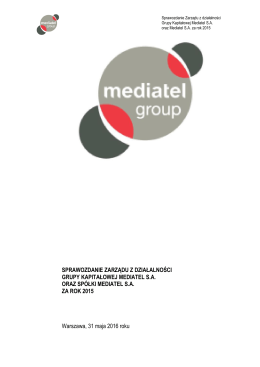 GK Mediatel sprawozdanie z dzialalnosci 2015