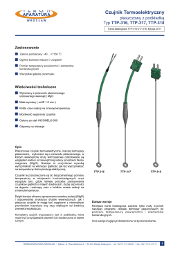 Karta katalogowa TTP-318, Edycja 2011