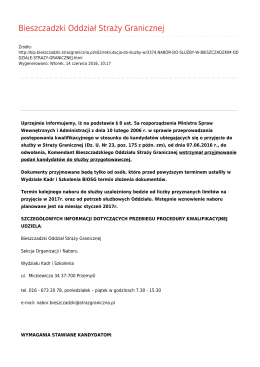 Generuj PDF - Bieszczadzki Oddział Straży Granicznej