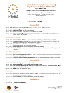INTARG 2016 Program ramowy