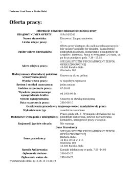 Oferta pracy - praca pup bielsko - Powiatowy Urząd Pracy w Bielsku