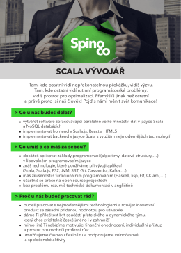 Spinoco Czech Republic, a.s. / Junior Scala Developer