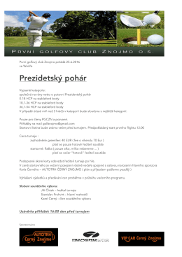 Prezidetský pohár - První golfový club Znojmo