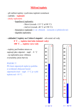 Měření teploty, grafy