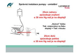Správná instalace pumpy - umístění 25cm nahoru způsobuje