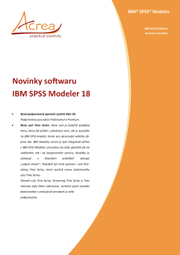 Novinky softwaru IBM SPSS Modeler 18