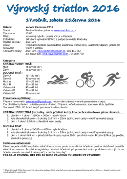 Výrovský triatlon 2016 - Sdružení vytrvalců Stříbro
