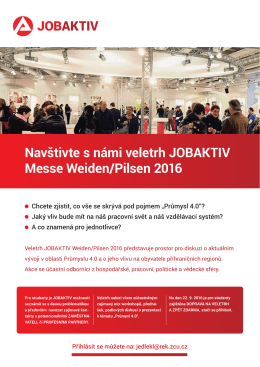 Navštivte s námi veletrh JOBAKTIV Messe Weiden/Pilsen 2016