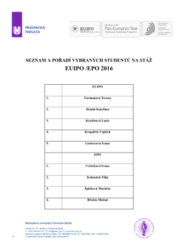 euipo /epo 2016 - Masarykova univerzita