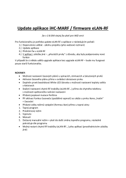Update aplikace iHC-MARF / firmware eLAN-RF