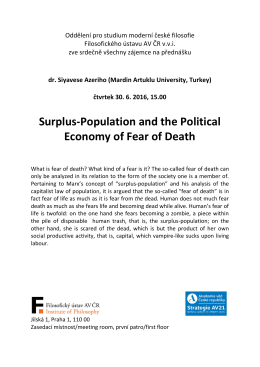 Surplus-Population and the Political Economy of Fear of Death