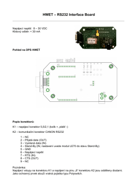 HWET – RS232 Interface Board