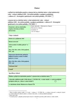 Žádost o přijetí do služebního poměru PDF