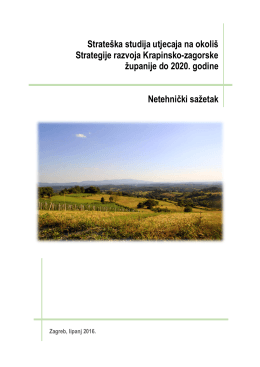 Strateška studija utjecaja na okoliš Strategije razvoja Krapinsko