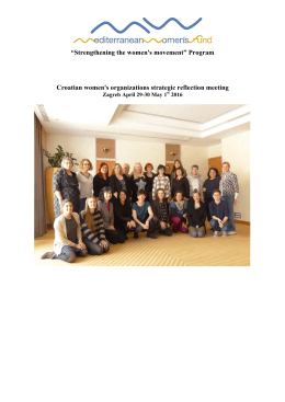 “Strengthening the women`s movement” Program Croatian