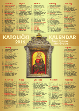 Župni kalendar 2016.