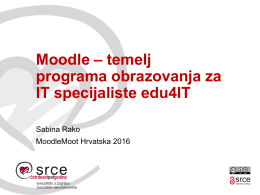 Moodle – temelj programa obrazovanja za IT specijaliste edu4IT