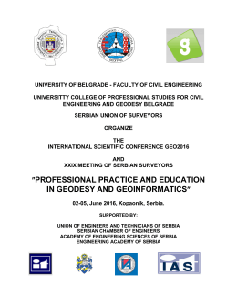 ″PROFESSIONAL PRACTICE AND EDUCATION IN GEODESY AND GEOINFORMATICS″