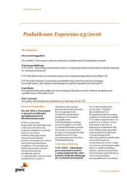 Podatkowe Espresso 23/2016