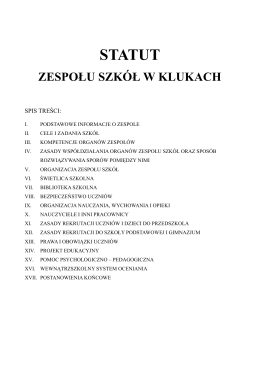 statut - Zespół Szkół w Klukach