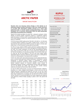 raport analityczny - Dom Maklerski BDM SA
