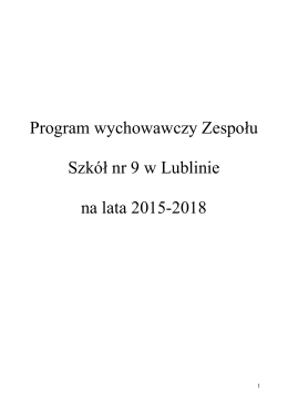 PROG WYCH 2015 2018 - Zespół Szkół nr 9 w Lublinie
