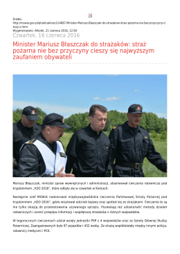 Minister Mariusz Błaszczak do strażaków: straż pożarna nie bez