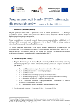BPP branży IT/ICT wersja II z dnia 14.06.2016 r.