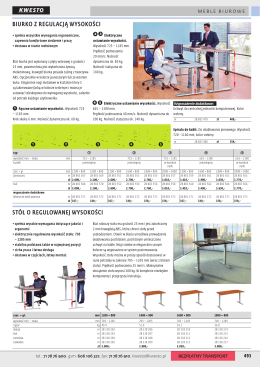 ➋➌ ➍➎ Biurko z regulacją wysokości stół o regulowanej wysokości