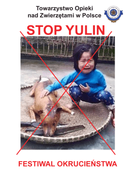stop yulin - Towarzystwo Opieki nad Zwierzętami w Polsce