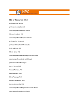 List of Reviewers 2015