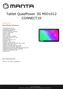 Tablet QuadPower 3G MID1012 CONNECT10