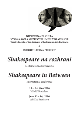 Shakespeare in Between – Bulletin