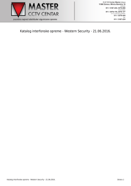 Katalog interfonske opreme - Western Security