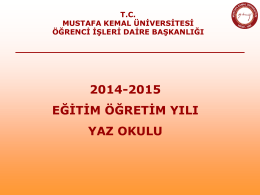 Slayt 1 - Mustafa Kemal Üniversitesi