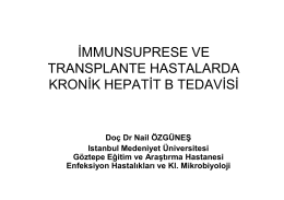 immunsuprese ve transplante hastalarda kronik hepatit b