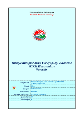 Yıldız Erkekler - Türkiye Atletizm Federasyonu