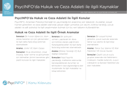 PsycINFO`da Hukuk ve Ceza Adaleti ile ilgili Kaynaklar