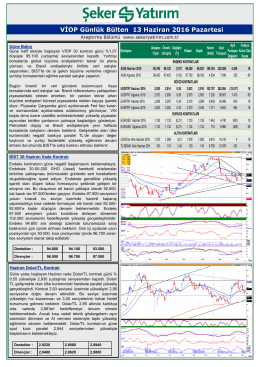 VİOP Bülten - Şeker Yatırım