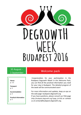 Welcome pack - 5th International Degrowth Conference