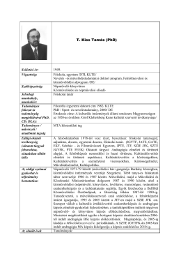 Dr. T. Kiss Tamás, PhD