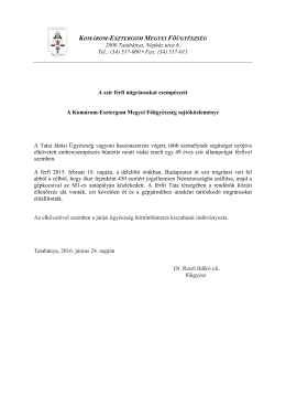A Komárom-Esztergom Megyei Főügyészség sajtóközleménye